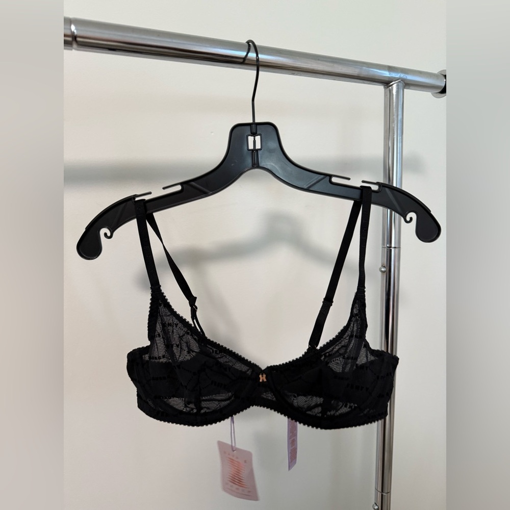 Savage X Fenty Sheer Demi Black Caviar Bra Size 34C New With Tags #Lux-B